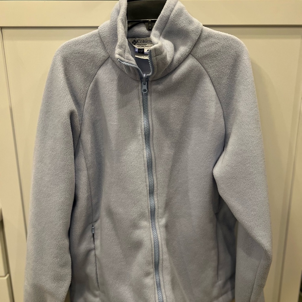 Columbia Light Blue Fleece Jacket LIKE NEW